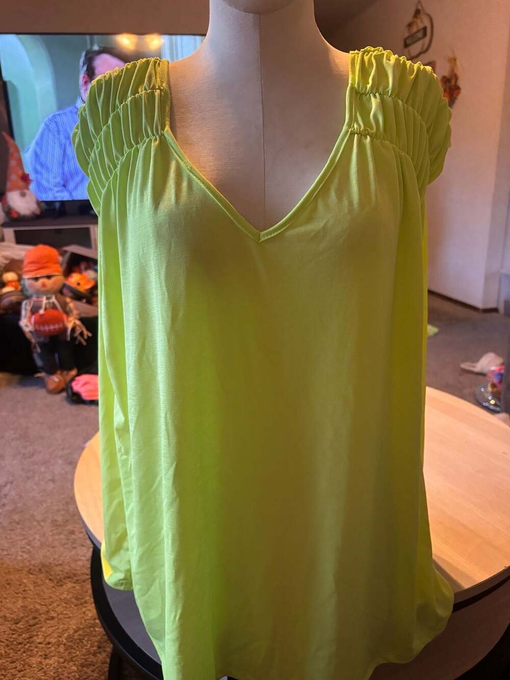 Dear Scarlett Neon Yellow Ruched top